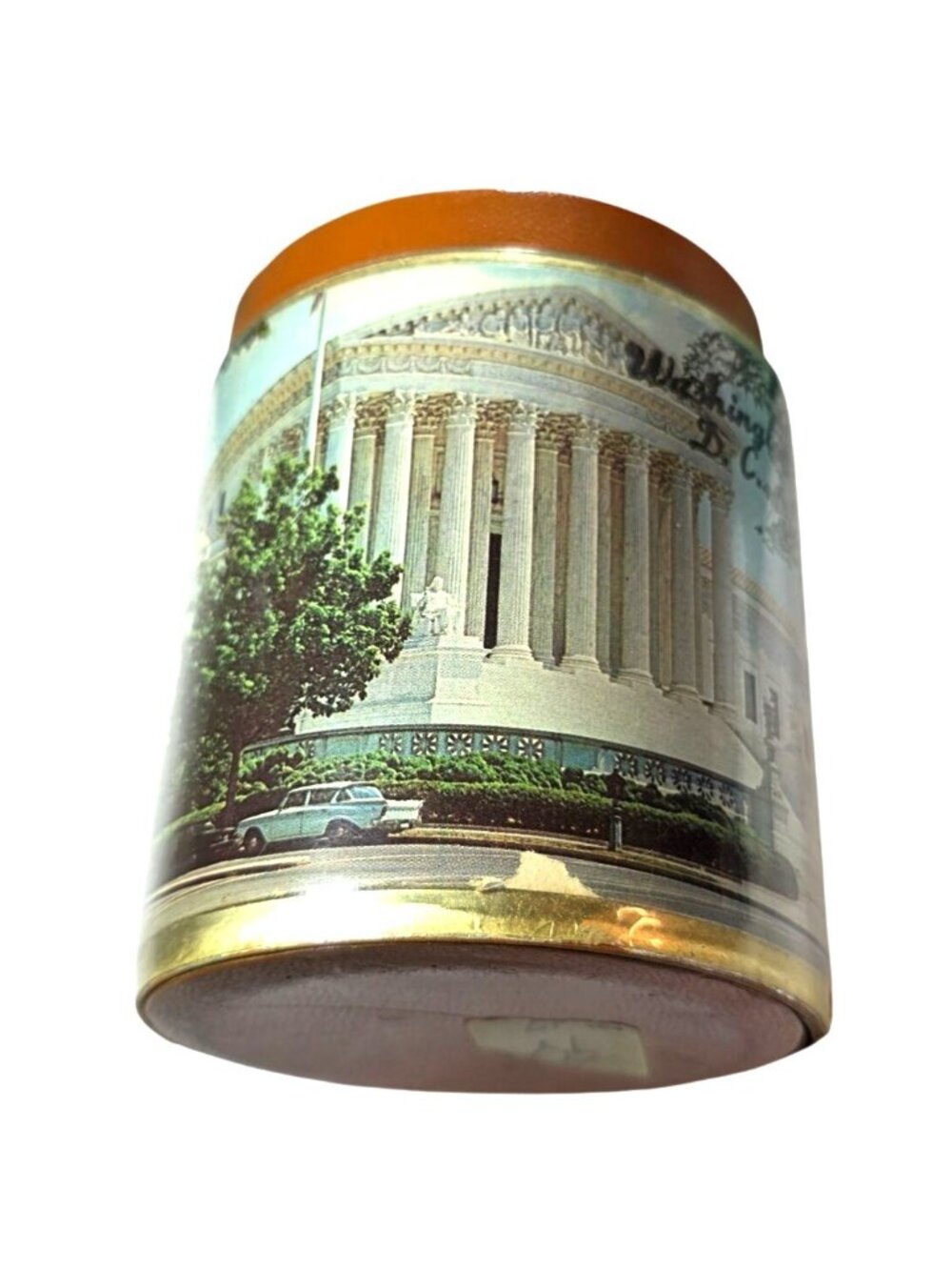 Souvenir Bank Jar Vintage Washington D.C. Supreme Court Building Wrap